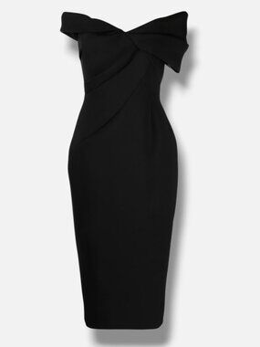 Rachel Gilbert Women's Black Mattie Off-the-Shoulder Dress Size 14
